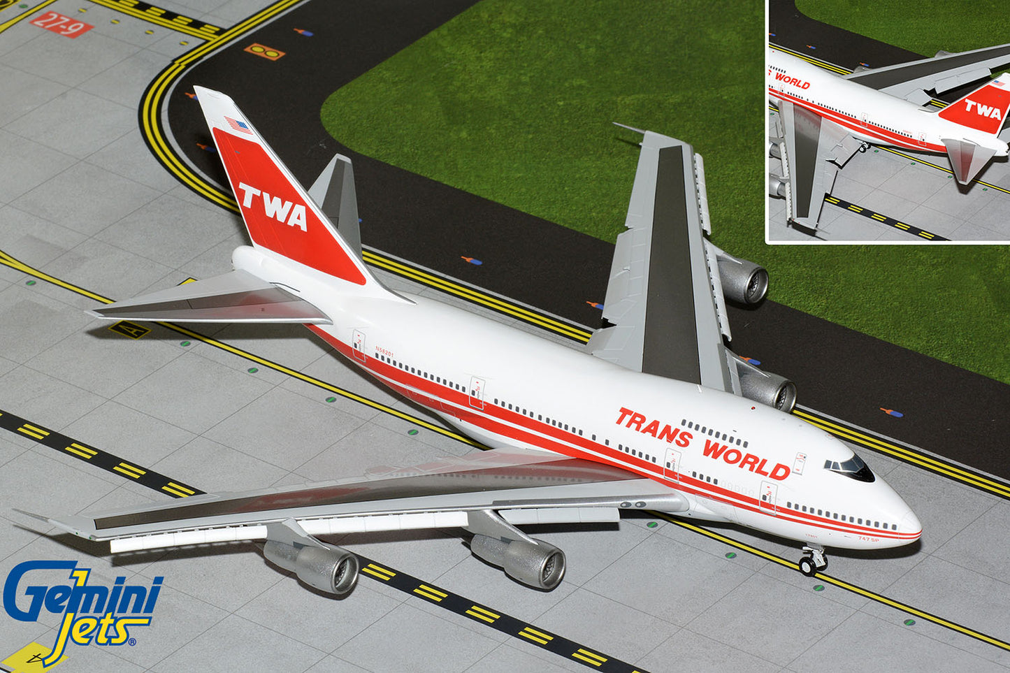 Gemini200 Trans World Airlines (TWA) Boeing 747SP (Flaps Down) N58201