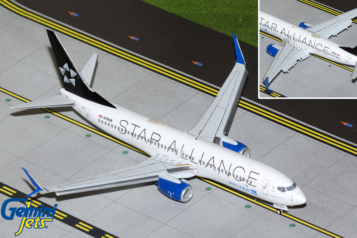 Gemini200 United Airlines Boeing 737-800 "Star Alliance" (Flaps Down) N76516