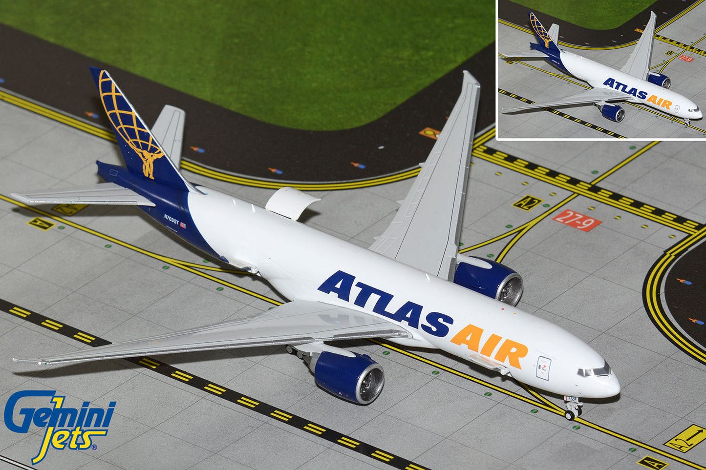 GeminiJets 1:400 Atlas Air Boeing 777F (Interactive Series) N703GT