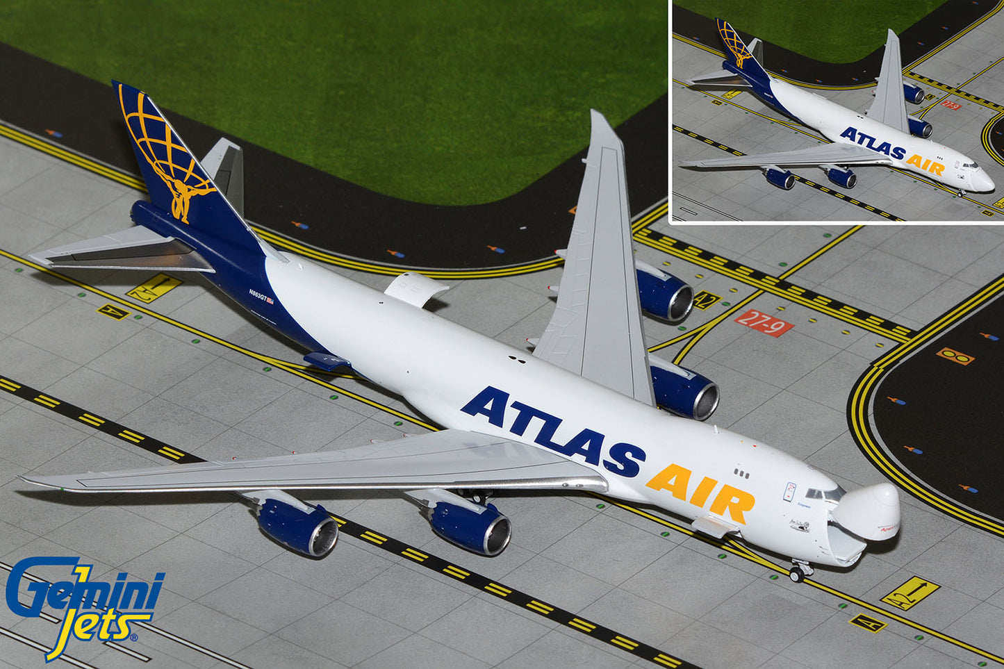 GeminiJets 1:400 Atlas Air/Apex Logistics Boeing 747-8F (Interactive Series) N863GT