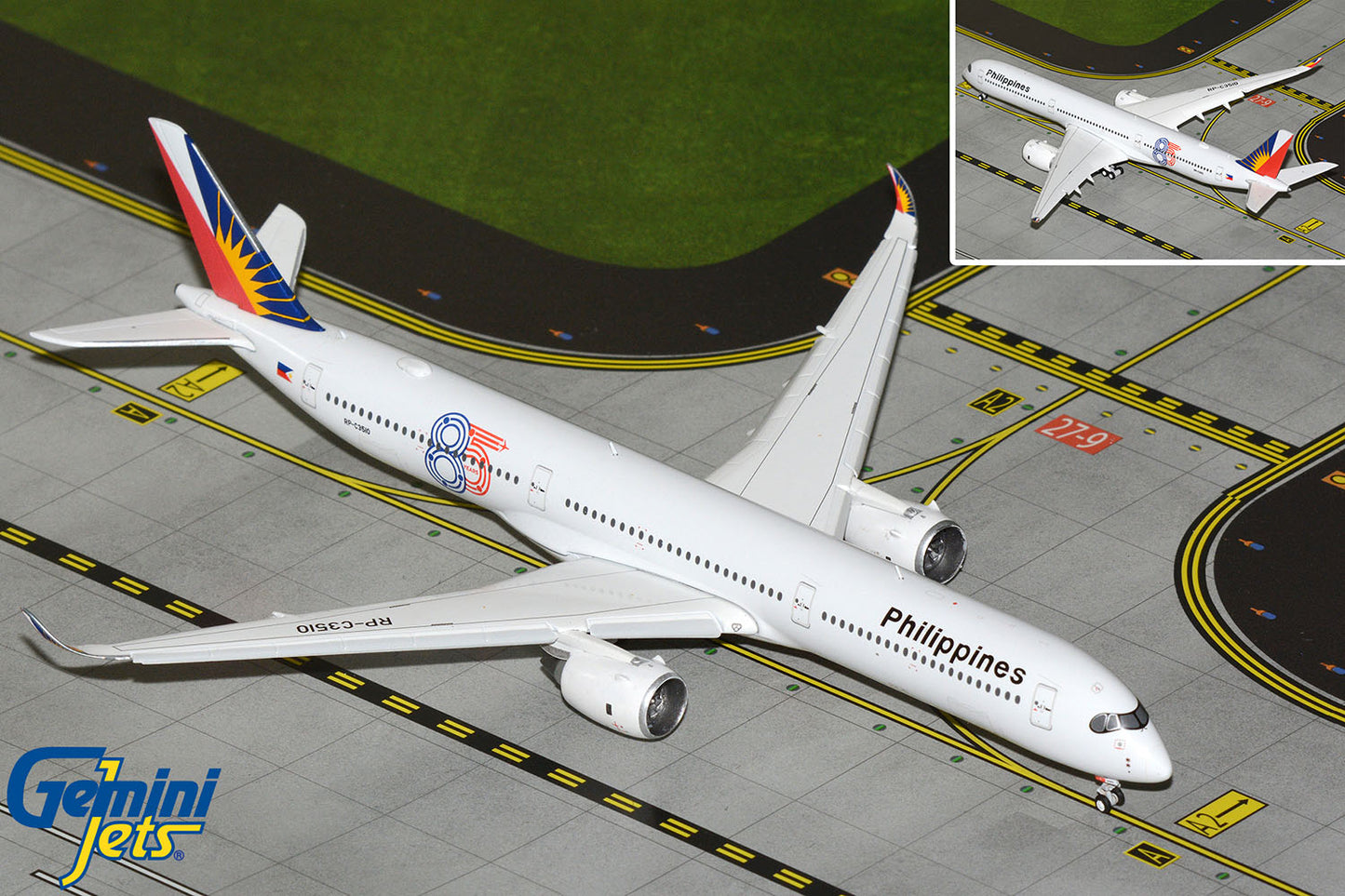 GeminiJets 1:400 Philippine Airlines Airbus A350-1000 "85th Anniv" (Flaps Down)