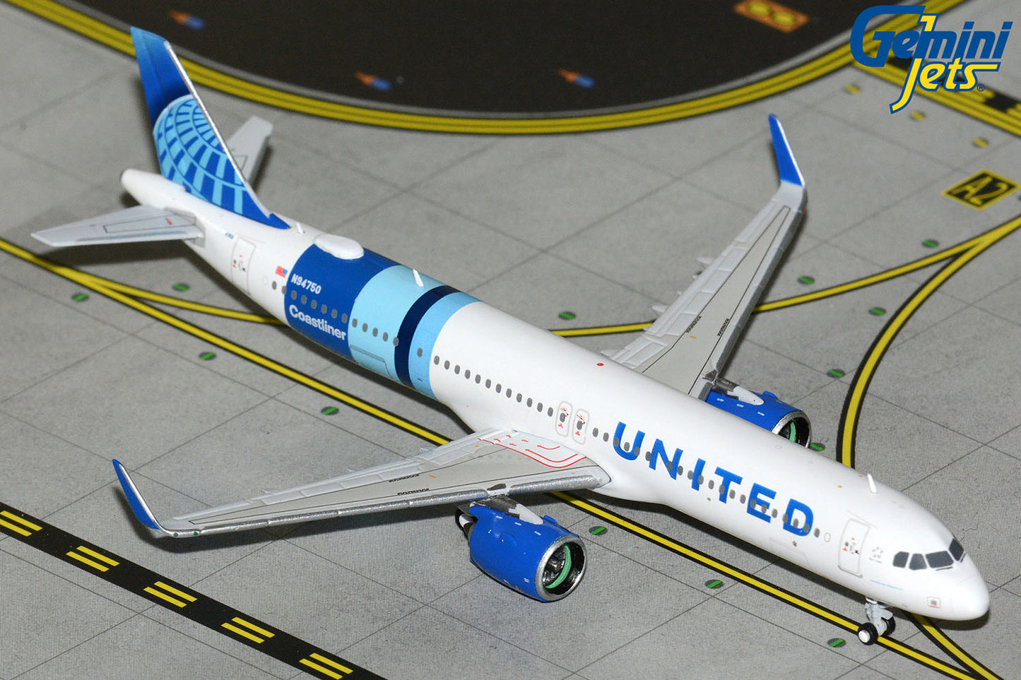 GeminiJets 1:400 United Airlines Airbus A321neo "Coastliner" N94750