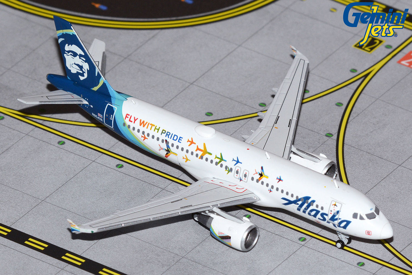 GeminiJets 1:400 Alaska Airlines Airbus A320-200 "Fly with Pride" N854VA